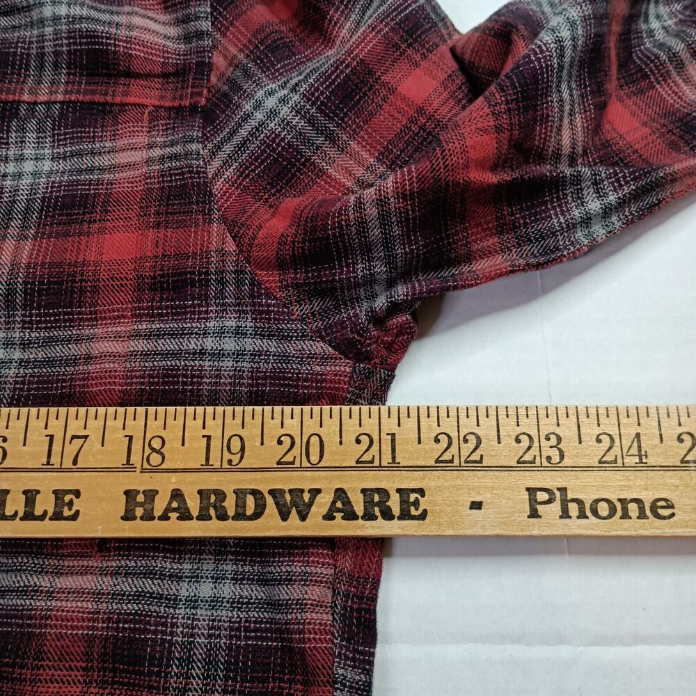 Under Armour Plaid Shirt Men's M Medium Red Tradesman Flex Snap Flannel Fitted - Picture 5 of 9